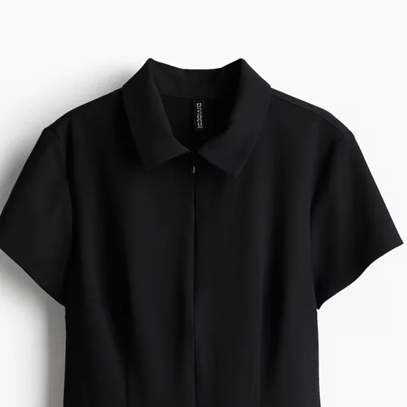 H&M Zip-Front Dress with Collar NWT - Picture 2 of 4
